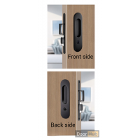 Black Sliding Door Handle Set – Telescopic Lock Mechanism for Wooden & Aluminium Doors
